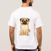 疲れたパグのTシャツ Tシャツ (裏面)