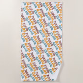 疲れたパパクおもしろいラブ ビーチタオル (正面)