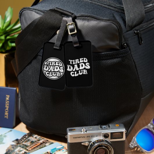 疲れたパパクおもしろいラブ ラゲッジタグ (正面&裏面)