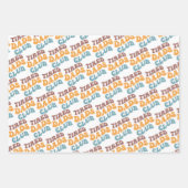 疲れたパパクおもしろいラブ ラッピングペーパーシート (正面3)