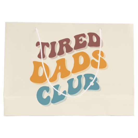 疲れたパパクおもしろいラブ ラージペーパーバッグ (裏面)