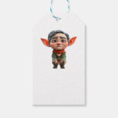 疲れたパパクリスマス小妖精や小人クラフトギフトラベル ギフトタグ (正面)