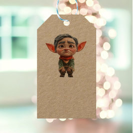 疲れたパパクリスマス小妖精や小人クラフトギフトラベル ギフトタグ