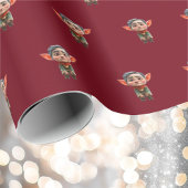 疲れたパパクリスマス小妖精や小人ラッピング紙 ラッピングペーパー