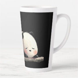 疲れたパンダのジム - かわいいおもしろいワークアウトアート カフェラテマグ