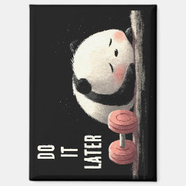 疲れたパンダのジム - かわいいおもしろいワークアウトアート マグネット