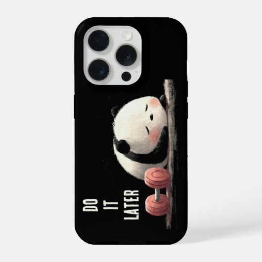 疲れたパンダのジム - かわいいユーモアのあるワークアウトアート iPhoneケース (裏面)