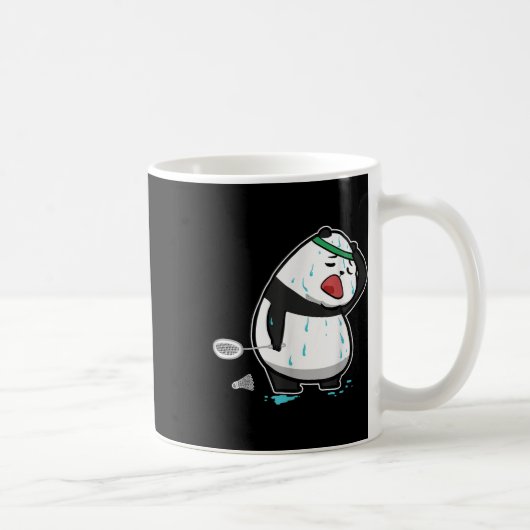 疲れたパンダのバドミントン コーヒーマグカップ (右)
