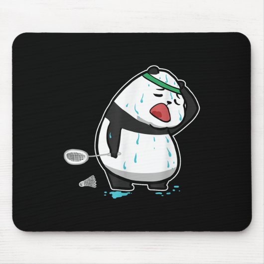 疲れたパンダのバドミントン マウスパッド (正面)