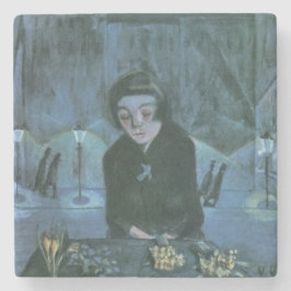 疲れたフラワーガール(by Walter Gramatte) ストーンコースター