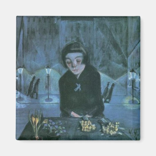 疲れたフラワーガール(by Walter Gramatte) マグネット (正面)