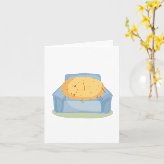 疲れたポテト カード (黄色い花)