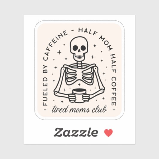 疲れたママのクラブおもしろいコーヒー愛好家引用文 シール (シート)