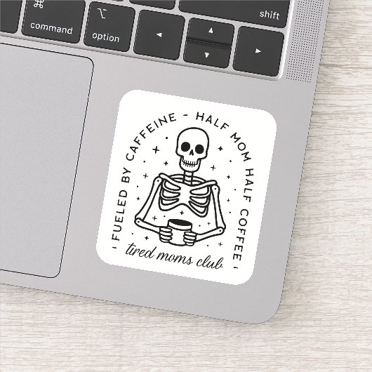 疲れたママのクラブおもしろいコーヒー愛好家引用文 シール (詳細)