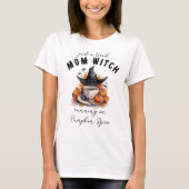 疲れたママの魔法使いの帽子とパンプキンスパイスコーヒー Tシャツ (正面)