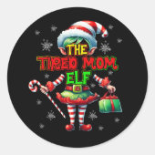 疲れたママ小妖精や小人マザーマッチングファミリーグループクリスム ラウンドシール (正面)