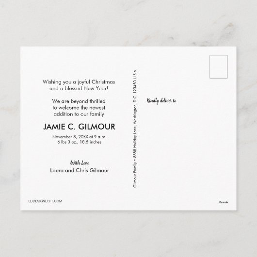 疲れた世界が喜ぶ希望のスリルベビー シーズンポストカード (裏面)