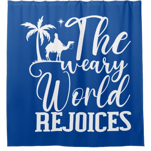 疲れた世界は喜ぶ シャワーカーテン (正面)