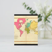 疲れた世界地図8_古代地図 ポストカード (スタンド正面)