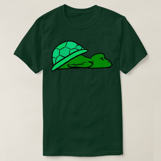疲れた亀の疲れたライトグリーンシェル Tシャツ (デザイン正面)
