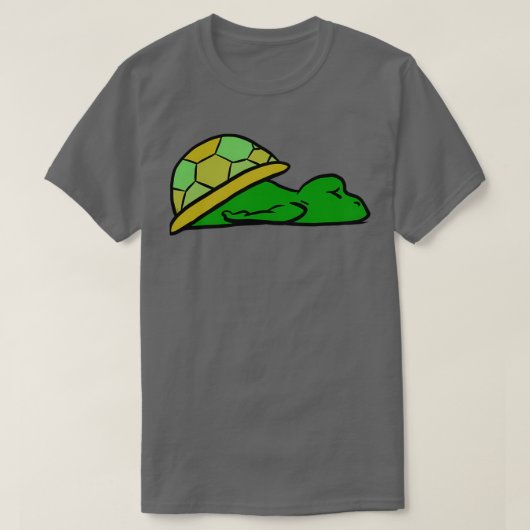疲れた亀の疲れた黄色いシェル Tシャツ (デザイン正面)