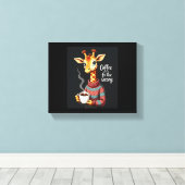 疲れた人のためのユーモアのあるキリン コーヒー好き キャンバスプリント (インサイチュ (ウッドフロア))