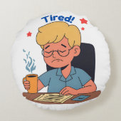 疲れた会社員漫画おもしろい- Coffee & Work ラウンドクッション (裏面)
