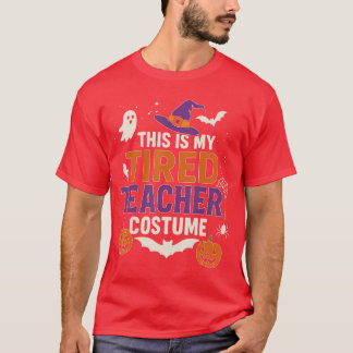 疲れた先生のコスチューム 楽しいハロウィン D Tシャツ