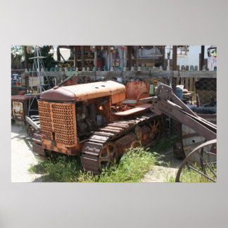 疲れた古いトラクター ポスター