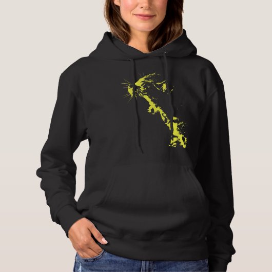 疲れた子猫かわいいポップ・アートのあくび猫 パーカ (正面)