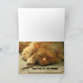 疲れた子猫がカードを完成させたい カード (内部)