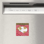 疲れた小さなパップ – 眠っている犬のアートマグネット マグネット (インサイチュ (食洗機))