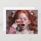 疲れた小さな女の子 ポストカード (正面/裏面)