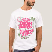 疲れた支援員の夏のクラブ レトロな補助員 Tシャツ (正面)