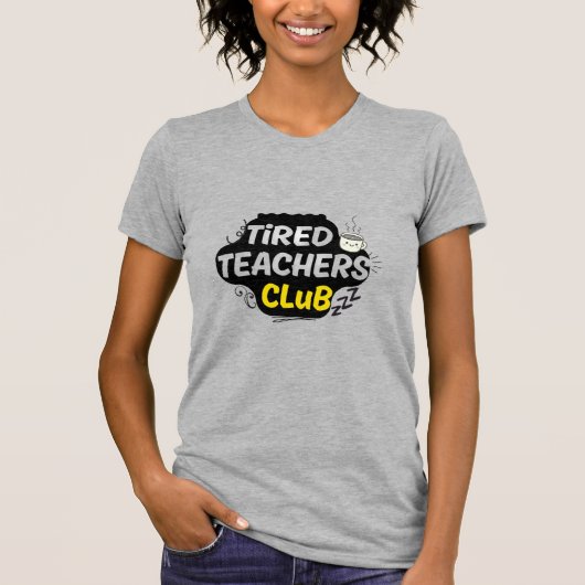 疲れた教員の会Tシャツ - おもしろ教師グッズ Tシャツ (正面)
