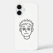 疲れた日常のモノクロラインアートiPhone 16ケース Case-Mate iPhoneケース (裏面)