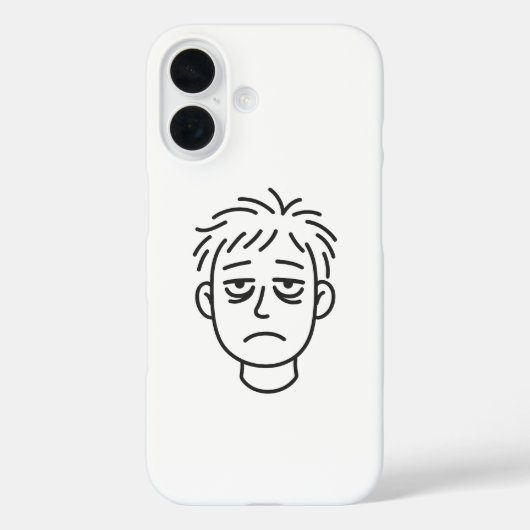 疲れた日常のモノクロラインアートiPhone 16ケース Case-Mate iPhoneケース (裏面)