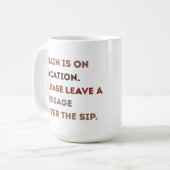 疲れた朝のためのコーヒーマグ – メンタルヘルスの休憩 コーヒーマグカップ (正面左)