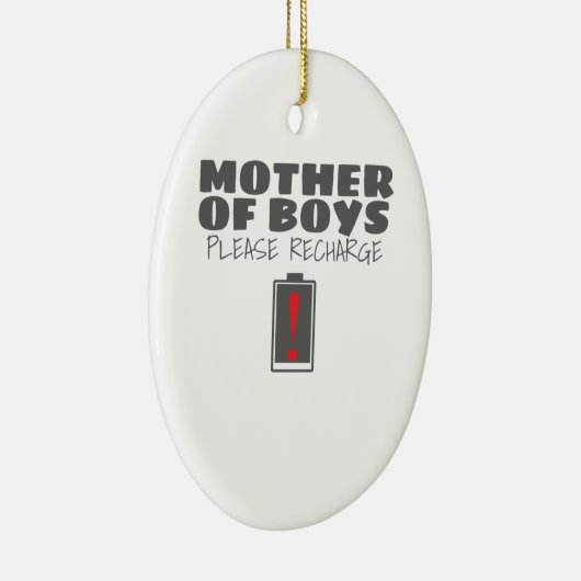 疲れた母の男の子の母親をリチャージしてください セラミックオーナメント (右)