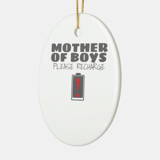 疲れた母の男の子の母親をリチャージしてください セラミックオーナメント (左)