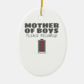 疲れた母の男の子の母親をリチャージしてください セラミックオーナメント (正面)
