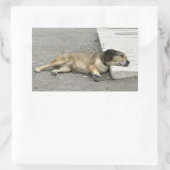 疲れた犬のステッカーカスタマイズ、 長方形シール (バッグ)