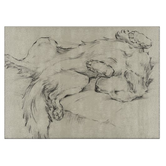 疲れた犬 カッティングボード (正面)