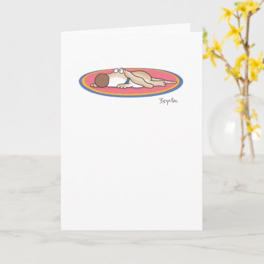 疲れた犬 カード (黄色い花)