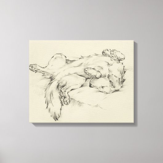 疲れた犬 キャンバスプリント (正面)