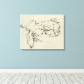 疲れた犬 キャンバスプリント (インサイチュ (ウッドフロア))