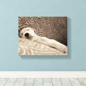 疲れた犬 キャンバスプリント (インサイチュ (ウッドフロア))