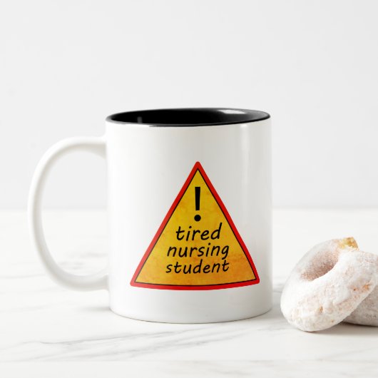 疲れた看護学生注意 ツートーンマグカップ (ドーナツ)