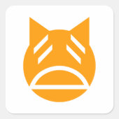 疲れた絵文字 スクエアシール (正面)