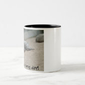 疲れた置くサイそれはずっと長い日です! 左手 ツートーンマグカップ (中央)